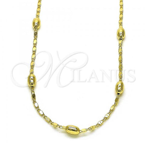 Oro Laminado Fancy Necklace, Gold Filled Style Polished, Golden Finish, 04.213.0227.24