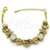 Oro Laminado Fancy Bracelet, Gold Filled Style Dolphin and Shell Design, Polished, Golden Finish, 03.63.2261.07