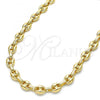 Oro Laminado Basic Necklace, Gold Filled Style Puff Mariner Design, Polished, Golden Finish, 04.63.1310.20