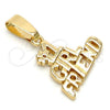 Oro Laminado Fancy Pendant, Gold Filled Style Polished, Golden Finish, 5.181.020