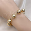 Oro Laminado Fancy Bracelet, Gold Filled Style Ball and Hollow Design, Polished, Golden Finish, 03.331.0254.09