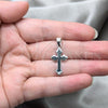 Sterling Silver Religious Pendant, Cross Design, Polished, Silver Finish, 05.392.0100