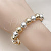 Oro Laminado Fancy Bracelet, Gold Filled Style Ball and Hollow Design, Polished, Two Tone, 03.253.0101.1.07
