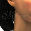 Stainless Steel Stud Earring, Heart Design, with Aurore Boreale Crystal, Polished, Golden Finish, 02.271.0004.10