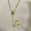 Oro Laminado Thin Rosary, Gold Filled Style San Judas and Crucifix Design, Polished, Golden Finish, 09.253.0039.20
