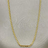 Oro Laminado Basic Necklace, Gold Filled Style Curb Design, Golden Finish, 04.09.0173.20