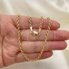 Oro Laminado Basic Necklace, Gold Filled Style Rolo Design, Polished, Golden Finish, 5.223.021.20