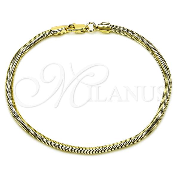 Oro Laminado Basic Bracelet, Gold Filled Style Rat Tail Design, Polished, Golden Finish, 03.213.0316.08