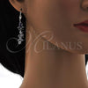 Rhodium Plated Long Earring, Teardrop Design, with Amethyst Cubic Zirconia, Polished, Rhodium Finish, 02.205.0053.8