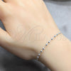 Sterling Silver Bracelet Rosary, Cross and Ball Design, Polished, Silver Finish, 09.392.0008.07