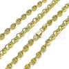 Oro Laminado Fancy Necklace, Gold Filled Style Puff Mariner Design, Polished, Golden Finish, 03.213.0233.24