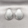 Rhodium Plated Stud Earring, Hollow Design, Polished, Rhodium Finish, 02.411.0043.1