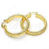Oro Laminado Medium Hoop, Gold Filled Style Diamond Cutting Finish, Golden Finish, 02.170.0185.40