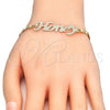 Oro Laminado Fancy Bracelet, Gold Filled Style Nameplate Design, Polished, Golden Finish, 03.63.1977.08