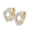 Oro Laminado Small Hoop, Gold Filled Style with White Crystal, Polished, Golden Finish, 02.63.2591