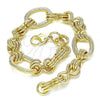 Oro Laminado Charm Bracelet, Gold Filled Style Diamond Cutting Finish, Golden Finish, 03.331.0174.08
