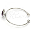 Rhodium Plated Individual Bangle, with Amethyst Swarovski Crystals, Polished, Rhodium Finish, 07.239.0006.4