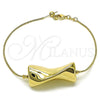 Oro Laminado Fancy Bracelet, Gold Filled Style Rat Tail Design, Polished, Golden Finish, 03.63.2292.08