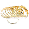 Gold Plated Dozen Bangle, Diamond Cutting Finish, Golden Finish, 03.08.0142.06