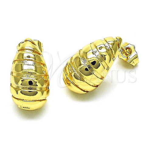 Oro Laminado Stud Earring, Gold Filled Style Polished, Golden Finish, 02.163.0251