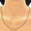 Oro Laminado Basic Necklace, Gold Filled Style Curb Design, Polished, Golden Finish, 5.222.007.24