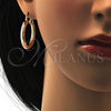 Oro Laminado Medium Hoop, Gold Filled Style Hollow Design, Diamond Cutting Finish, Golden Finish, 5.139.010.30