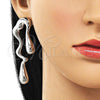 Rhodium Plated Stud Earring, Teardrop Design, Polished, Rhodium Finish, 02.428.0005.1