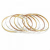 Gold Plated Semanario Bangle, Diamond Cutting Finish, Tricolor, 03.49.0004.05 (04 MM Thickness, Size 5 - 2.50 Diameter)