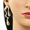 Oro Laminado Stud Earring, Gold Filled Style Teardrop Design, Polished, Golden Finish, 02.428.0005