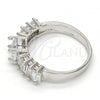 Rhodium Plated Multi Stone Ring, with White Cubic Zirconia, Polished, Rhodium Finish, 01.99.0052.1.07 (Size 7)