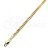 Oro Laminado Basic Anklet, Gold Filled Style Miami Cuban Design, Polished, Golden Finish, 04.63.1397.10
