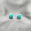 Sterling Silver Stud Earring, with Light Turquoise Pearl, Polished, Silver Finish, 02.399.0046