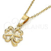 Oro Laminado Fancy Pendant, Gold Filled Style Four-leaf Clover Design, Polished, Golden Finish, 5.179.036