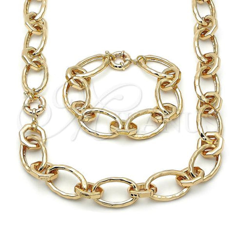 Oro Laminado Necklace and Bracelet, Gold Filled Style Polished, Golden Finish, 06.429.0010