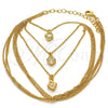 Oro Laminado Pendant Necklace, Gold Filled Style with White Cubic Zirconia, Polished, Golden Finish, 04.60.0011.18