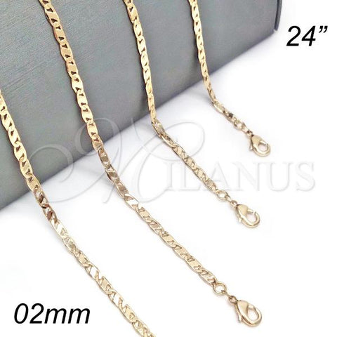 Oro Laminado Basic Necklace, Gold Filled Style Polished, Golden Finish, 04.213.0132.24