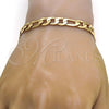 Gold Tone Basic Bracelet, Figaro Design, Polished, Golden Finish, 04.242.0019.09GT