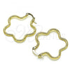 Oro Laminado Medium Hoop, Gold Filled Style Flower Design, Polished, Golden Finish, 02.213.0437.30