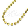 Oro Laminado Fancy Necklace, Gold Filled Style Ball Design, Polished, Golden Finish, 04.341.0109.18