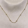 Oro Laminado Basic Necklace, Gold Filled Style Singapore and Ball Design, Polished, Golden Finish, 04.213.0319.24