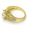 Oro Laminado Multi Stone Ring, Gold Filled Style with White Cubic Zirconia and White Crystal, Polished, Golden Finish, 01.99.0070.09 (Size 9)