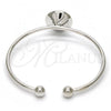 Rhodium Plated Individual Bangle, with Aurore Boreale Swarovski Crystals, Polished, Rhodium Finish, 07.239.0012.5 (02 MM Thickness, One size fits all)
