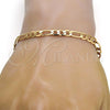 Gold Tone Basic Bracelet, Figaro Design, Polished, Golden Finish, 04.242.0016.08GT