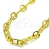 Oro Laminado Basic Necklace, Gold Filled Style Puff Mariner Design, Polished, Golden Finish, 04.362.0039.18