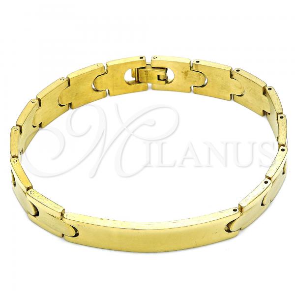 Stainless Steel Solid Bracelet, Polished, Golden Finish, 03.114.0374.09