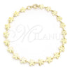 Oro Laminado Fancy Bracelet, Gold Filled Style Flower Design, Polished, Golden Finish, 03.09.0083.07