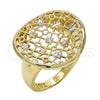 Oro Laminado Elegant Ring, Gold Filled Style Polished, Tricolor, 01.100.0009.08 (Size 8)