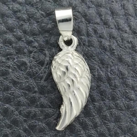 Sterling Silver Fancy Pendant, Angel Design, Polished, Silver Finish, 05.397.0002