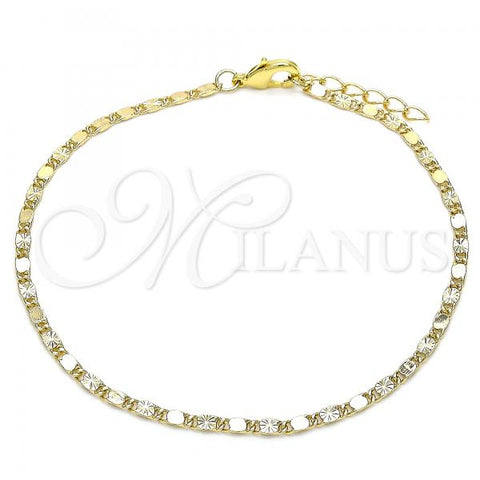 Oro Laminado Basic Anklet, Gold Filled Style Polished, Golden Finish, 04.213.0233.10