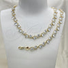 Oro Laminado Necklace and Bracelet, Gold Filled Style Heart Design, with White Cubic Zirconia, Polished, Golden Finish, 06.284.0010